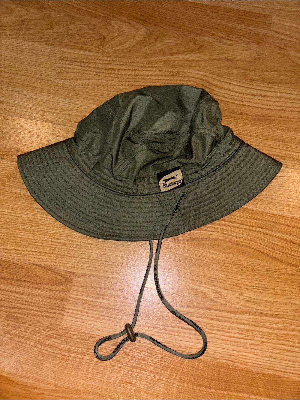 Slazenger Olive Green Outdoor Bucket Hat with Chin Cord - kids